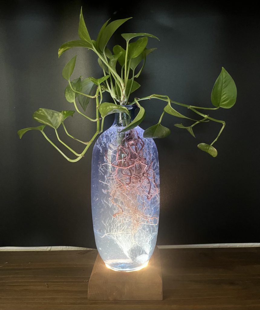 Blue Glass Large Vase
