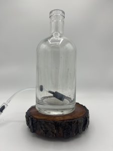 Clear Glass; Natural Wood Epoxied