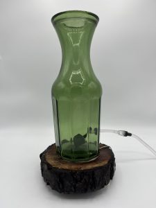 Green Glass; Natural Wood Epoxied