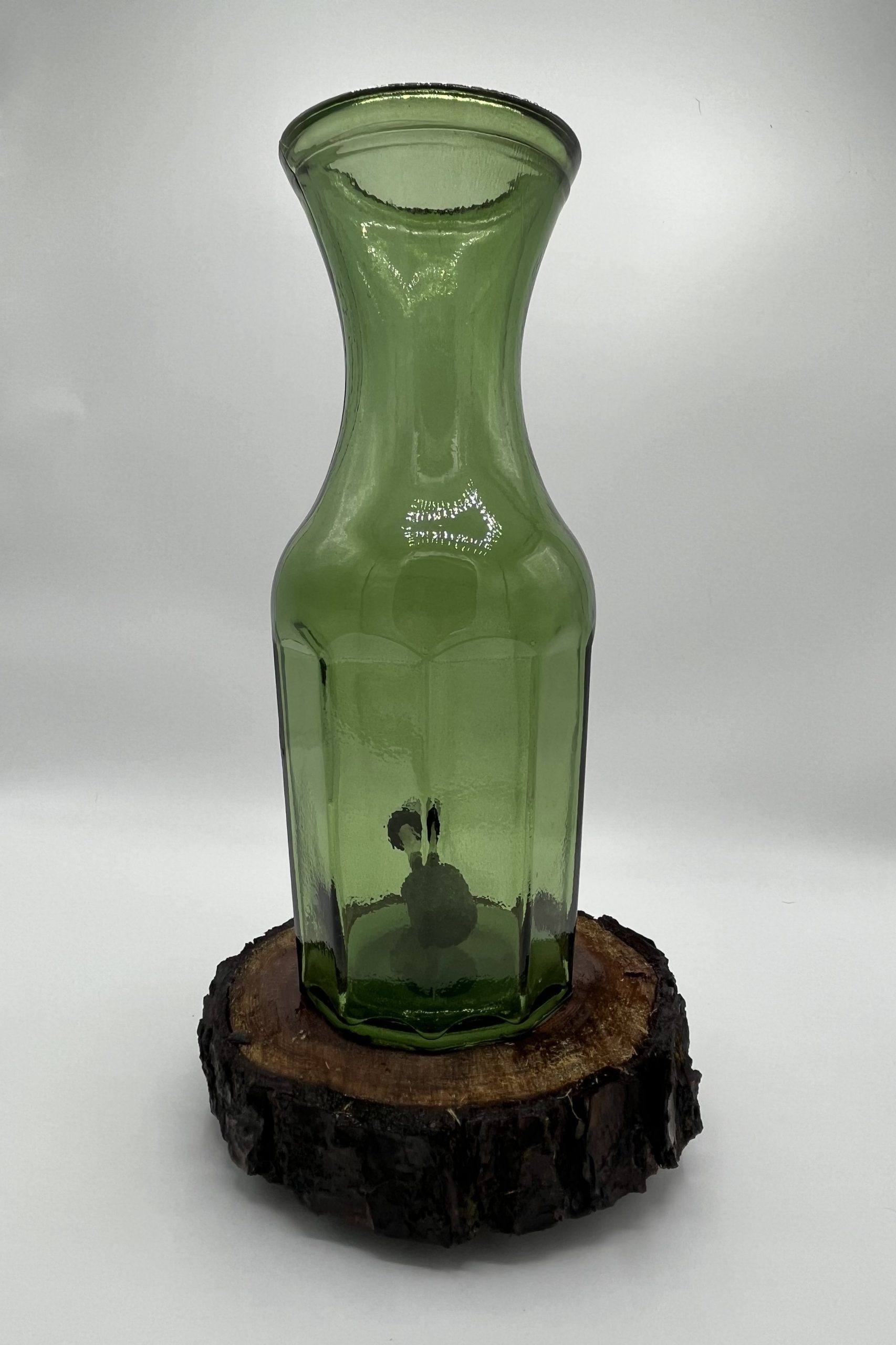 Green Glass; Natural Wood Epoxied