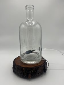 Clear Glass; Natural Wood Epoxied