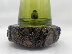 Unique Green Glass; Natural Wood Expoxied